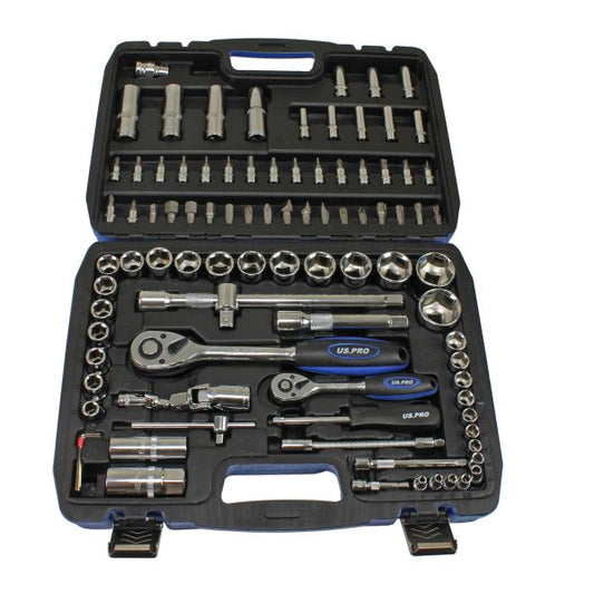 Jeu de douilles métriques Dr 94 pièces 1/4″ et 1/2″