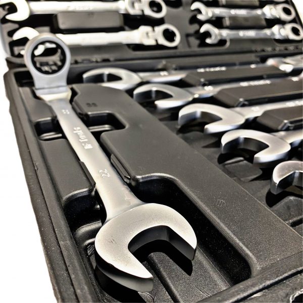 22 pcs Flexible Metric Ratchet Spanner Set