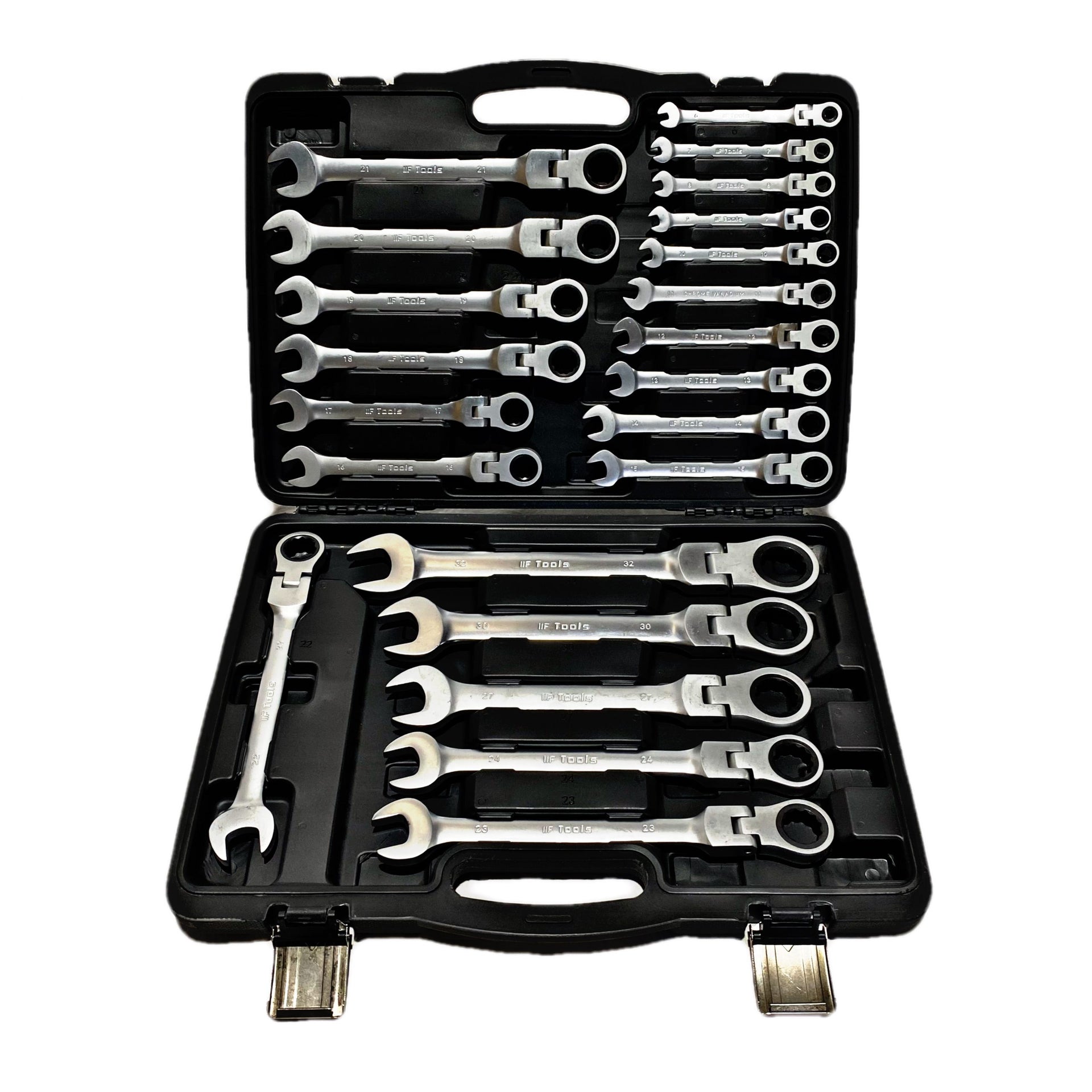 22 pcs Flexible Metric Ratchet Spanner Set