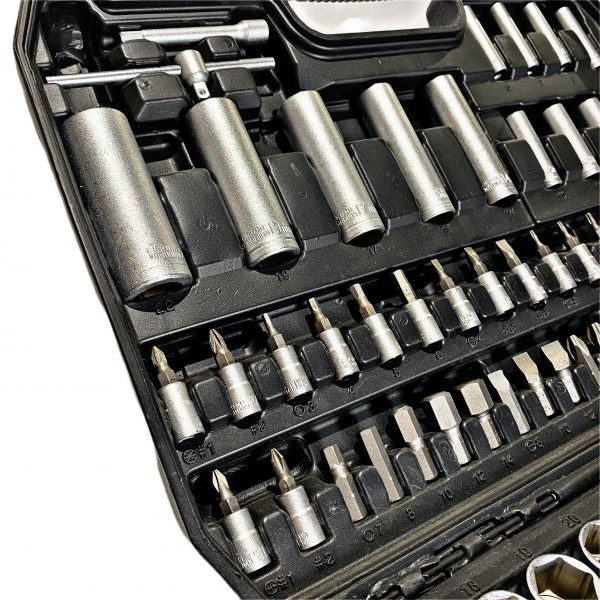 Jeu de douilles métriques DR 108 pièces 1/4″ et 1/2″