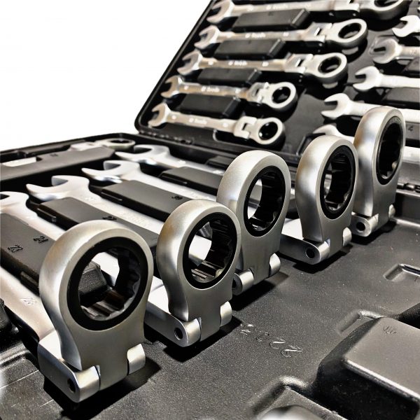 22 pcs Flexible Metric Ratchet Spanner Set
