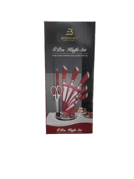 8 Pcs Knife Set Red