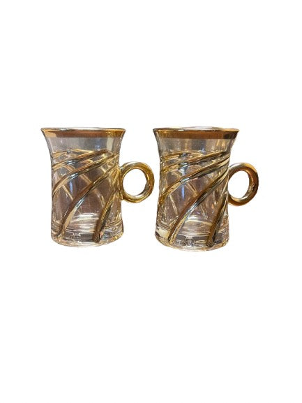 6 Pcs Tea Glasses Gold