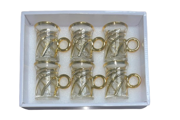 6 Pcs Tea Glasses Gold