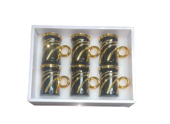 6 Pcs Tea Glasses Black